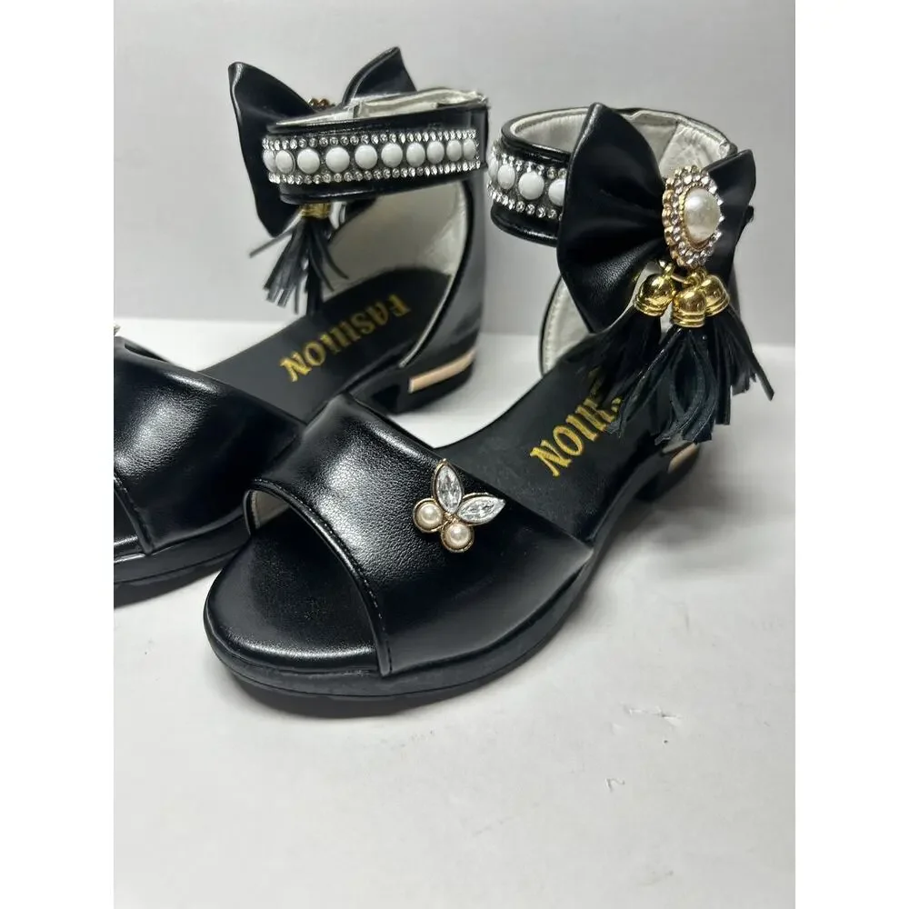 New Summer Girls Sandals -Princess Casual/Wedding/Party Bow Sandals - Sz 9.5-10C
